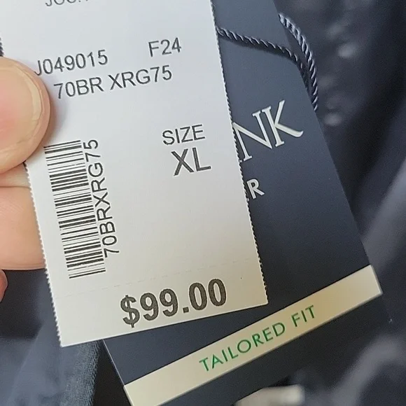 NWT Jos. A. Bank Navy Windbreaker Jacket Sleek Lightweight Design - Picture 7 of 10